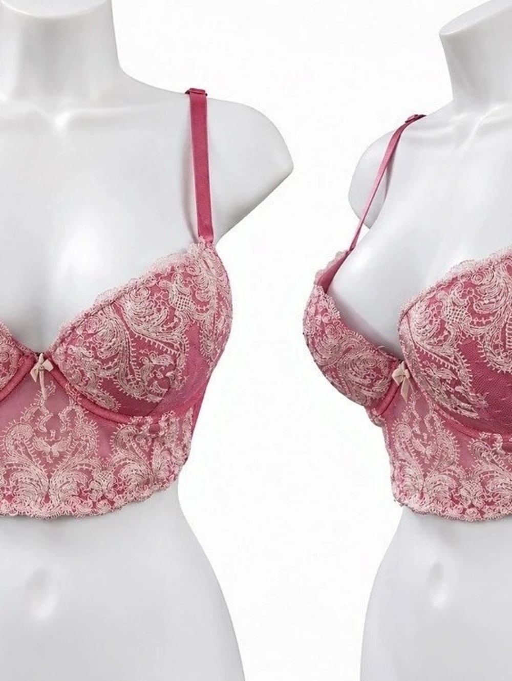 Rosa Valentina Pink Floral Lace Bra Size 34B Like New